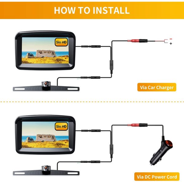 5" Monitor with 1080P Backup Camera for Truck - Görsel 4