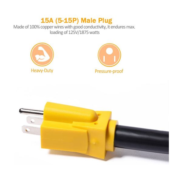 SnowyFox RV 15Amp to 50Amp Adapter - 15Male - Görsel 2