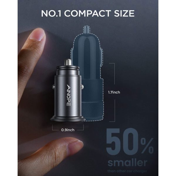 Car Charger, AINOPE Smallest 4.8A - Görsel 2