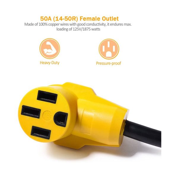 SnowyFox RV 15Amp to 50Amp Adapter - 15Male - Görsel 5