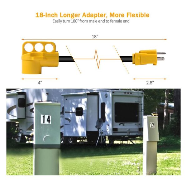 SnowyFox RV 15Amp to 50Amp Adapter - 15Male - Görsel 3